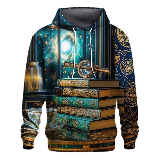 Gustav Klimt Inspired Celestial Library Still Life pullover hoodies