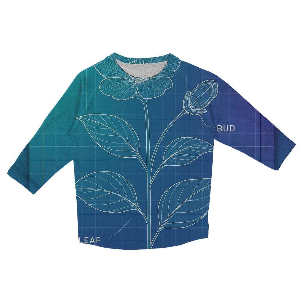 Aurora Blueprint Botanical designer 3/4 sleeve blouses