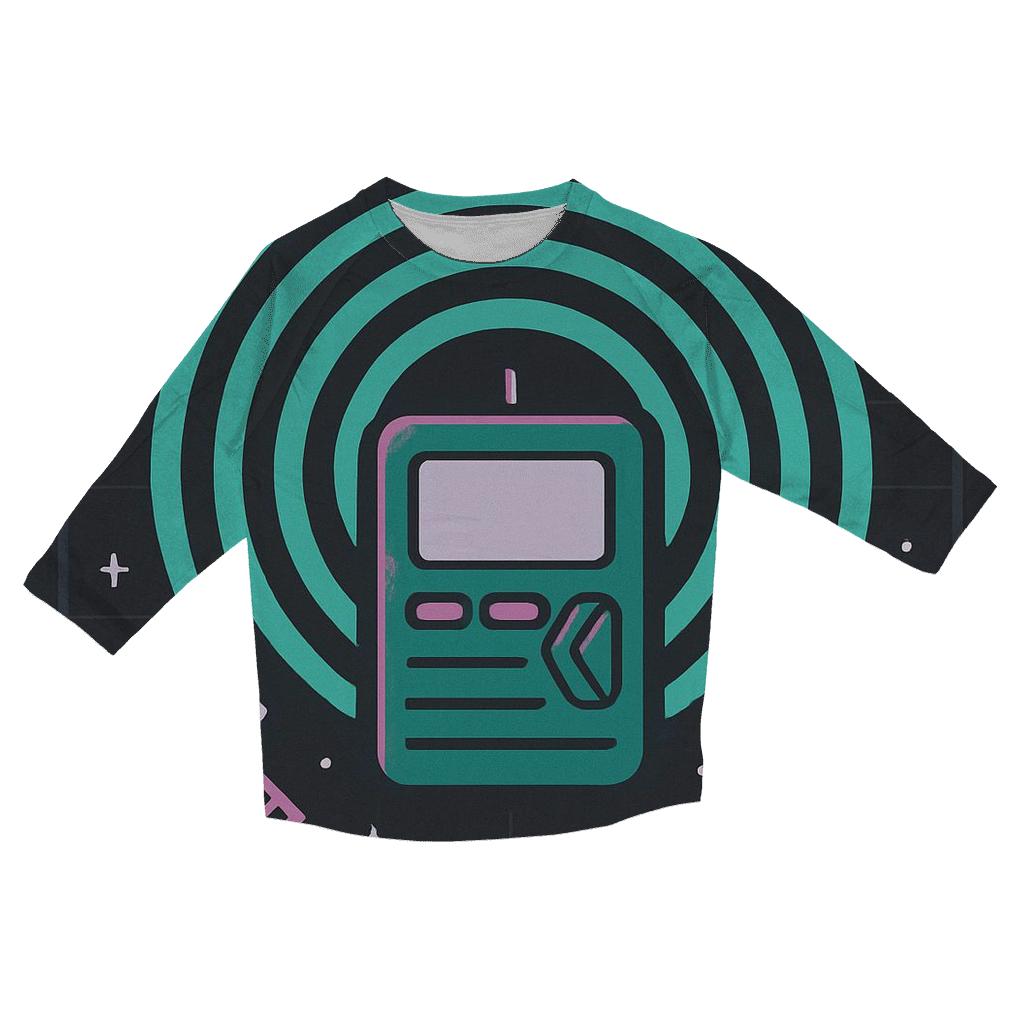 Cosmic Pager Signal Waves designer 3/4 sleeve blouses