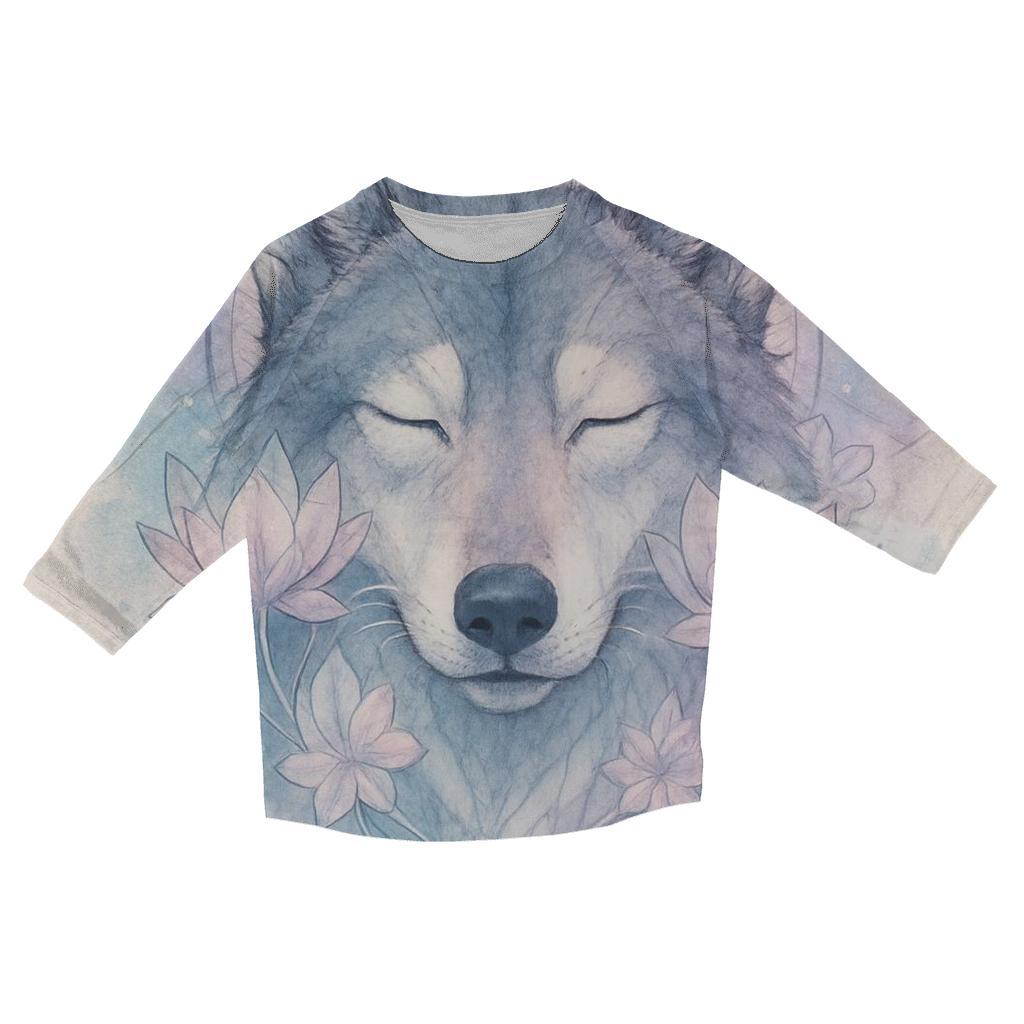 The Lotus Mirage Spirit Wolf trendy 3/4 sleeve tops