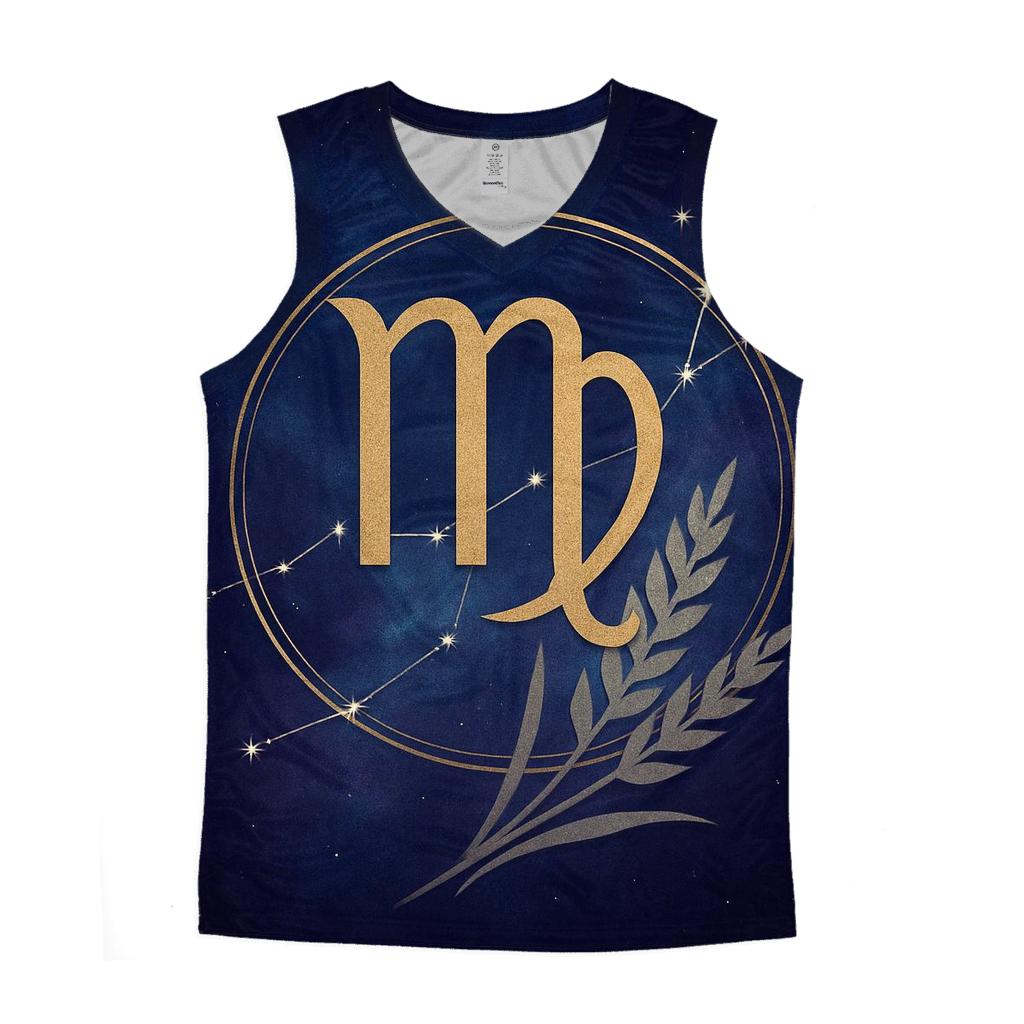 Virgo Sheaf Of Wheat Star Chart Emblem custom tank tops