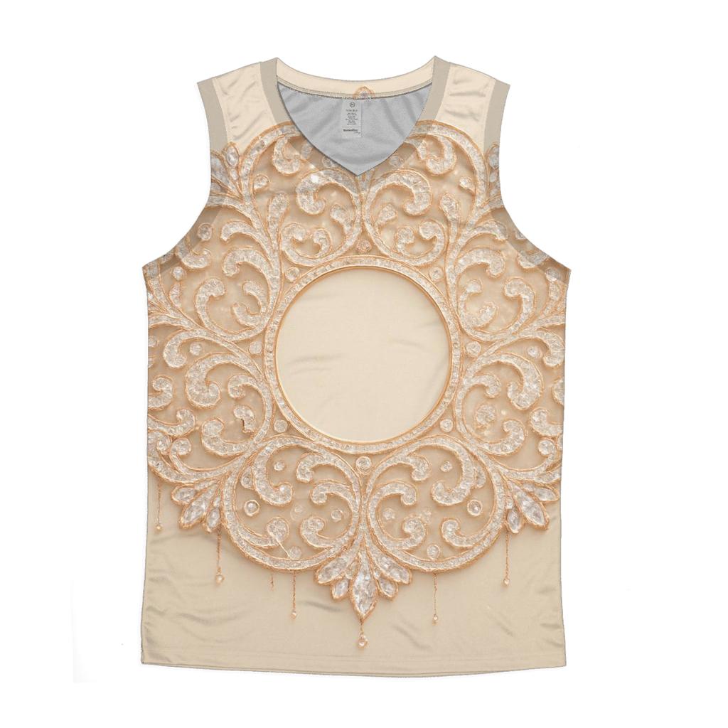 Champagne Prism Lace cotton sleeveless tops