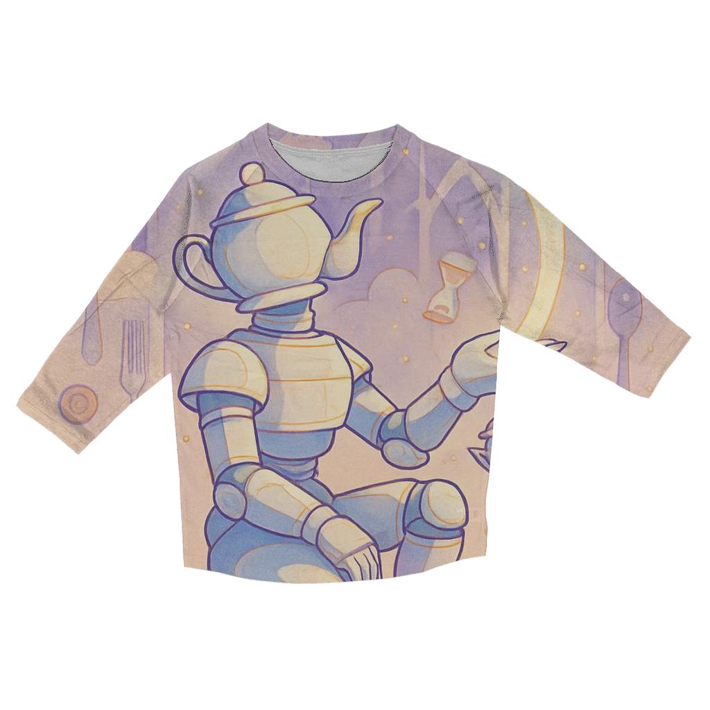 Cathedral Of Floating Teacups casual three quarter sleeve shirts