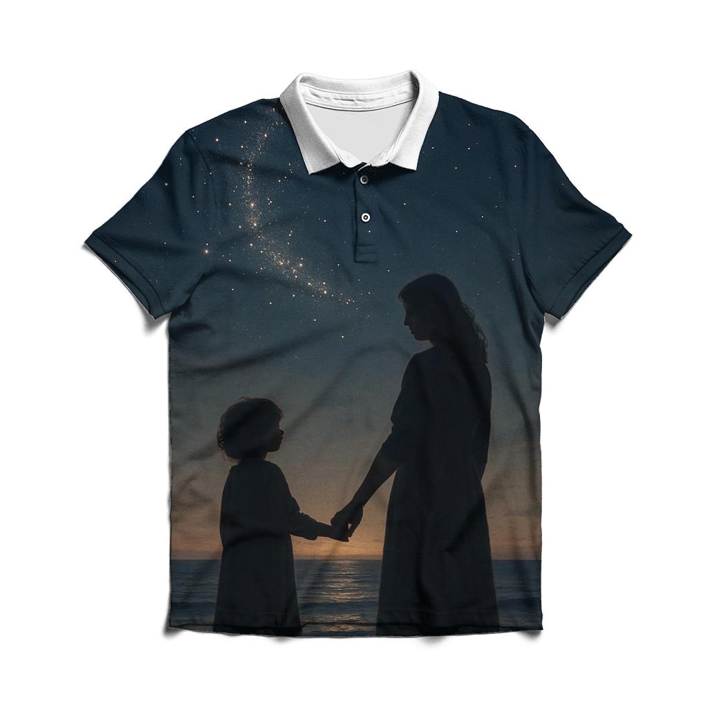 The Quiet Gravity Of Her Love embroidered polo tops