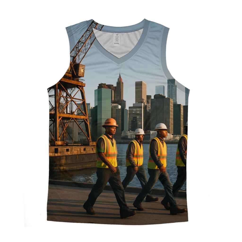 Brooklyn Navy Yard Dry Dock Skyline Shift Change sports performance tank tops