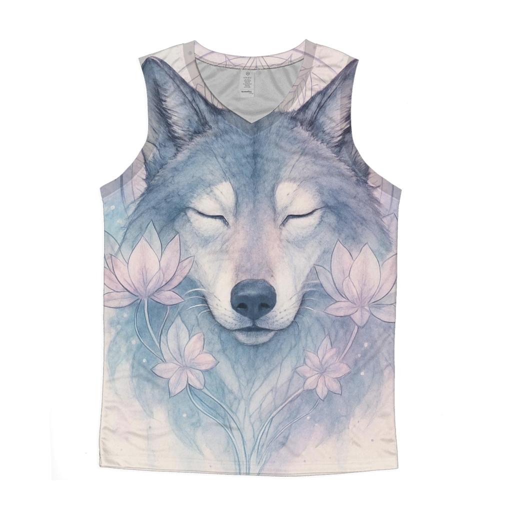 The Lotus Mirage Spirit Wolf trendy fitted tank tops