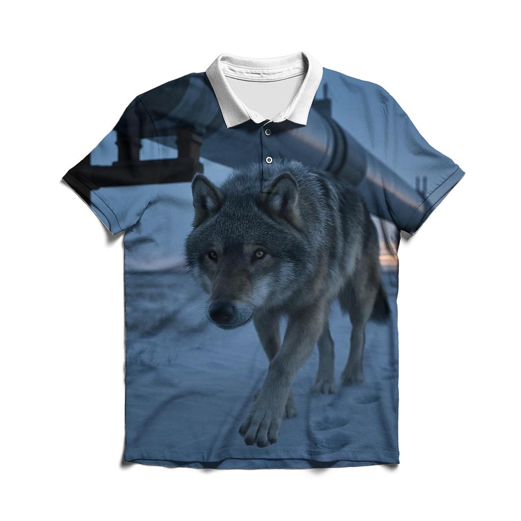 Wolf Under The Northern Pipeline Crossing casual sports polo shirts