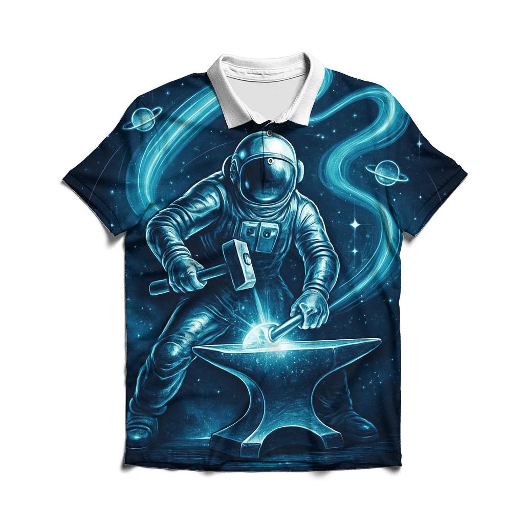 Aurora Foundry Of The Ice Comet embroidered polo tops