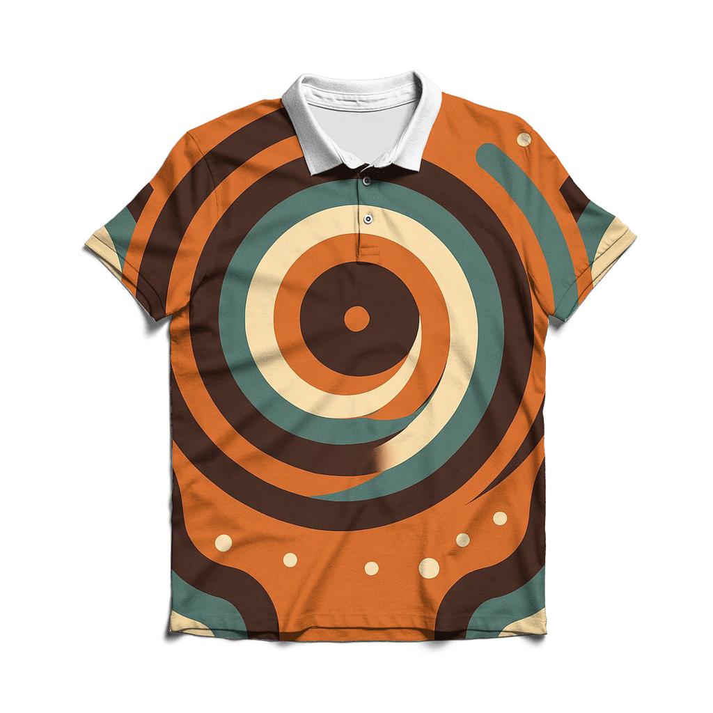 Groovy Vinyl Spiral Soundwaves custom polo shirts