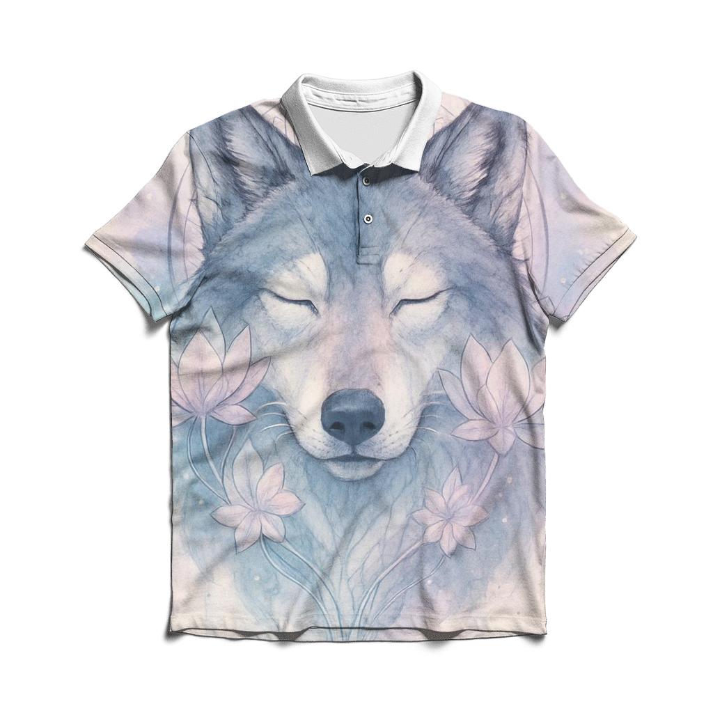 The Lotus Mirage Spirit Wolf casual sports polo shirts