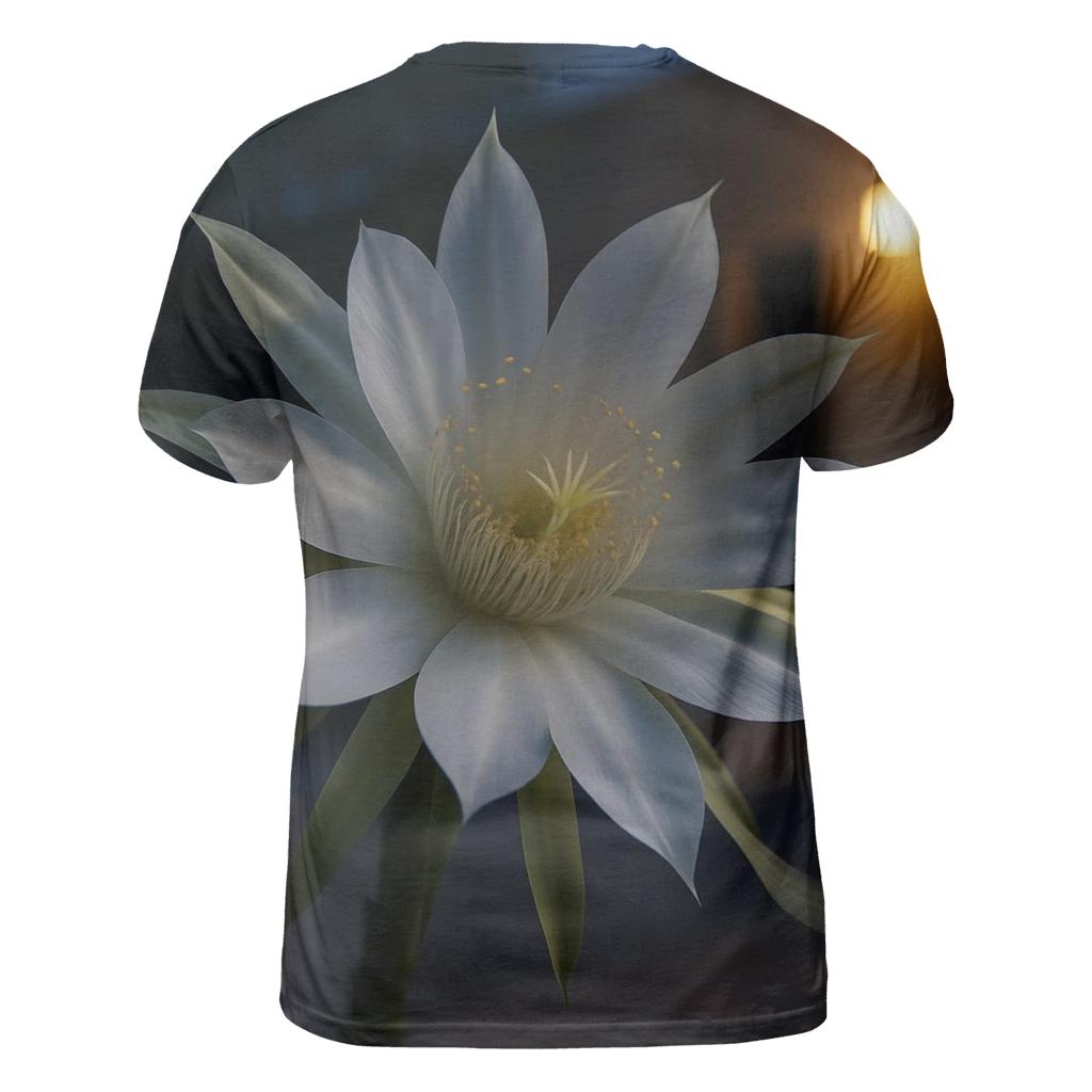 Night Blooming Cereus Pollination Study In Desert Courtyard trendy printed shirt styles