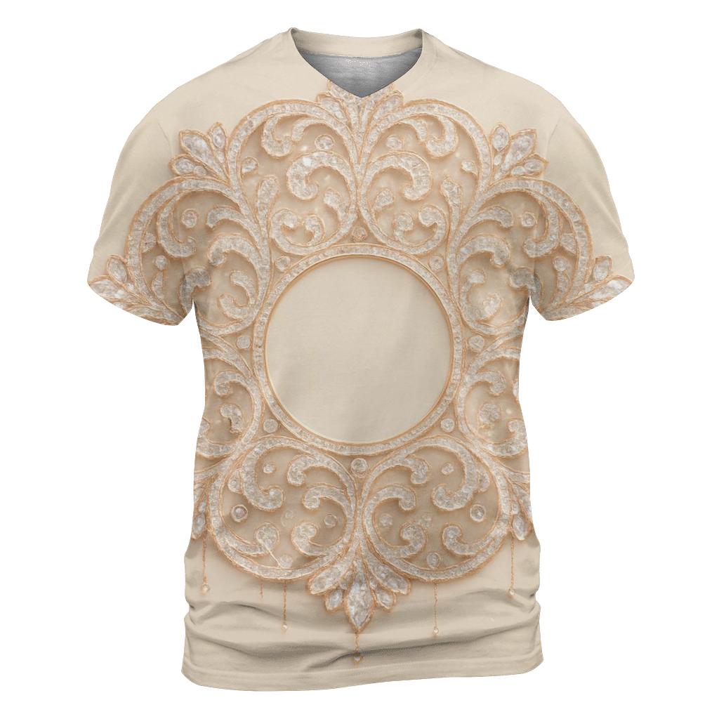 Champagne Prism Lace artistic all-over print tops