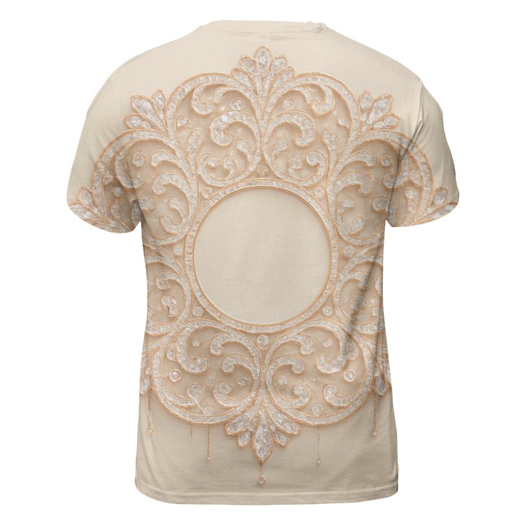 Champagne Prism Lace artistic all-over print tops