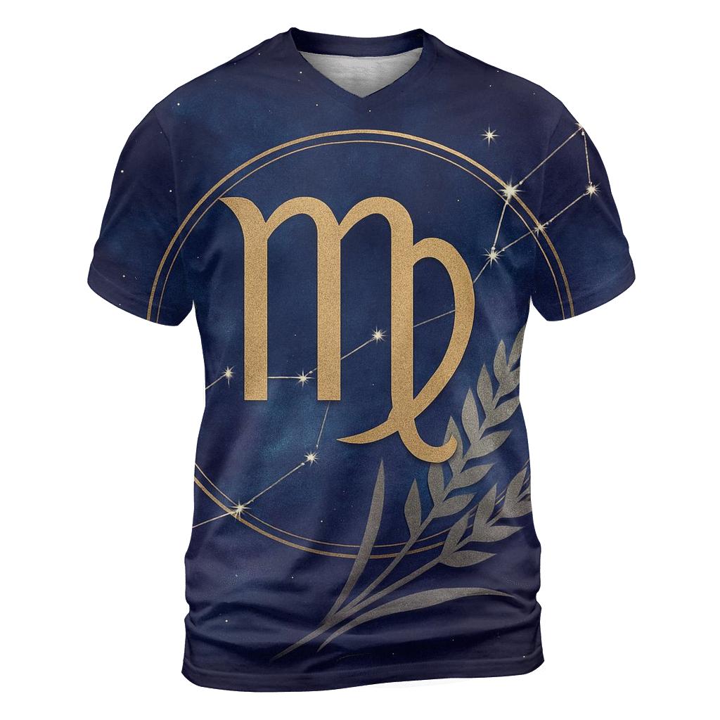 Virgo Sheaf Of Wheat Star Chart Emblem designer pattern shirts