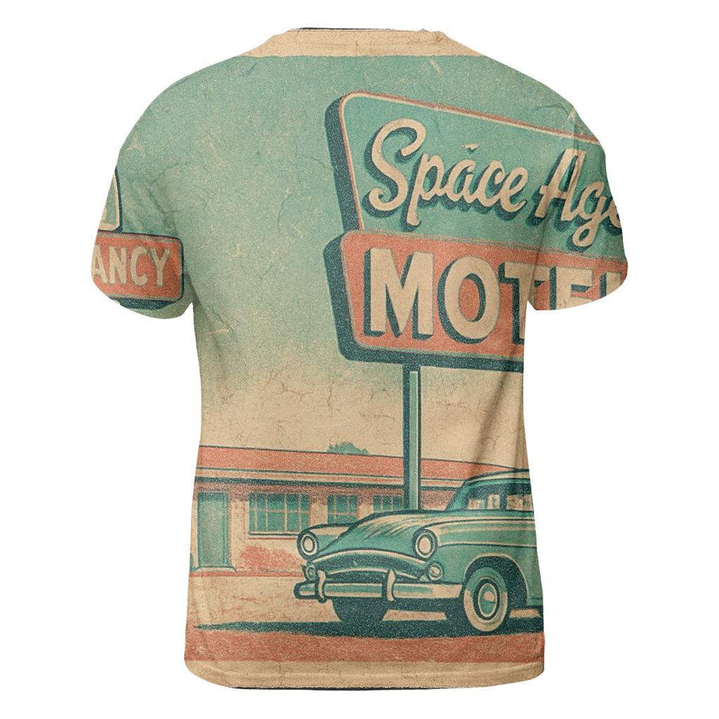 Weathered Space Age Motel Postcard custom all-over print shirts