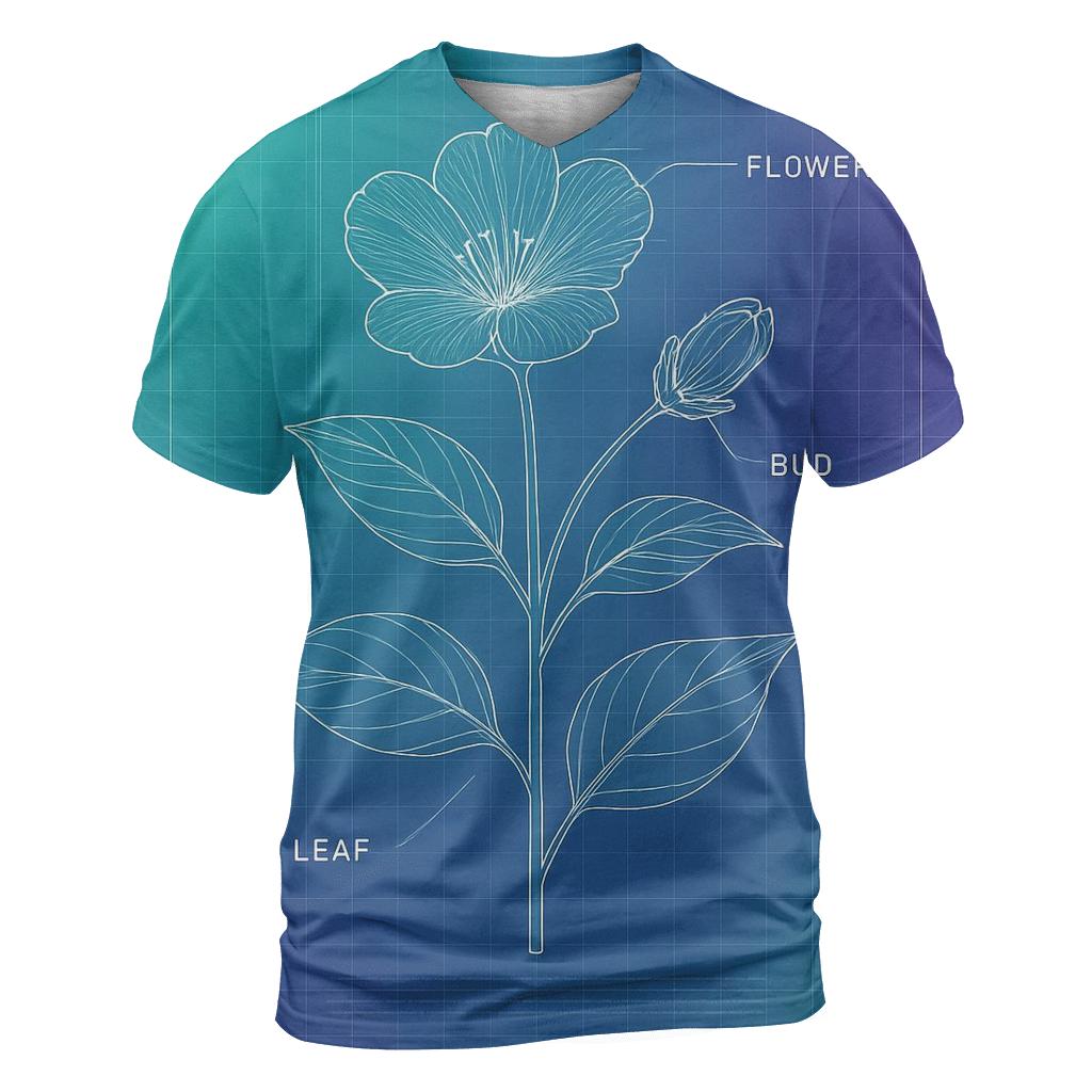 Aurora Blueprint Botanical custom all-over print shirts