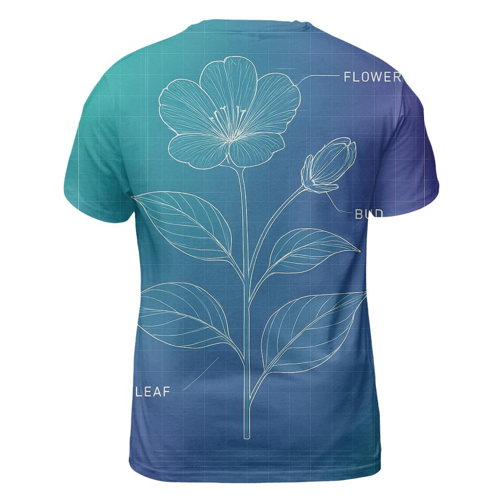 Aurora Blueprint Botanical custom all-over print shirts
