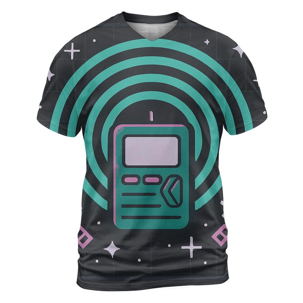 Cosmic Pager Signal Waves designer pattern shirts