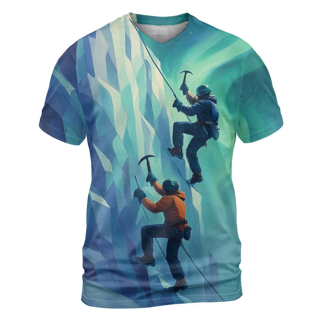 Aurora Summit Ice Climb Duel artistic all-over print tops