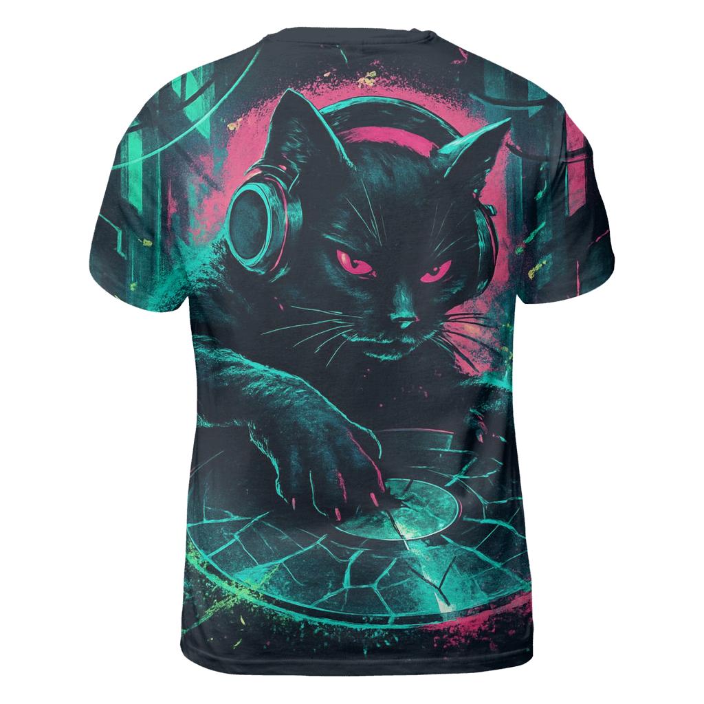 Neon Glasswave Alley Cat DJ custom all-over print shirts