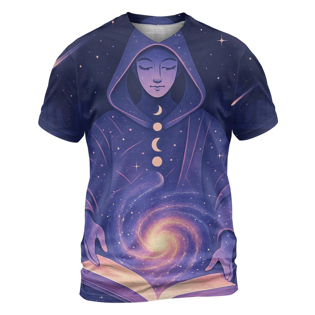 Library Of The Living Spiral Galaxy artistic all-over print tops