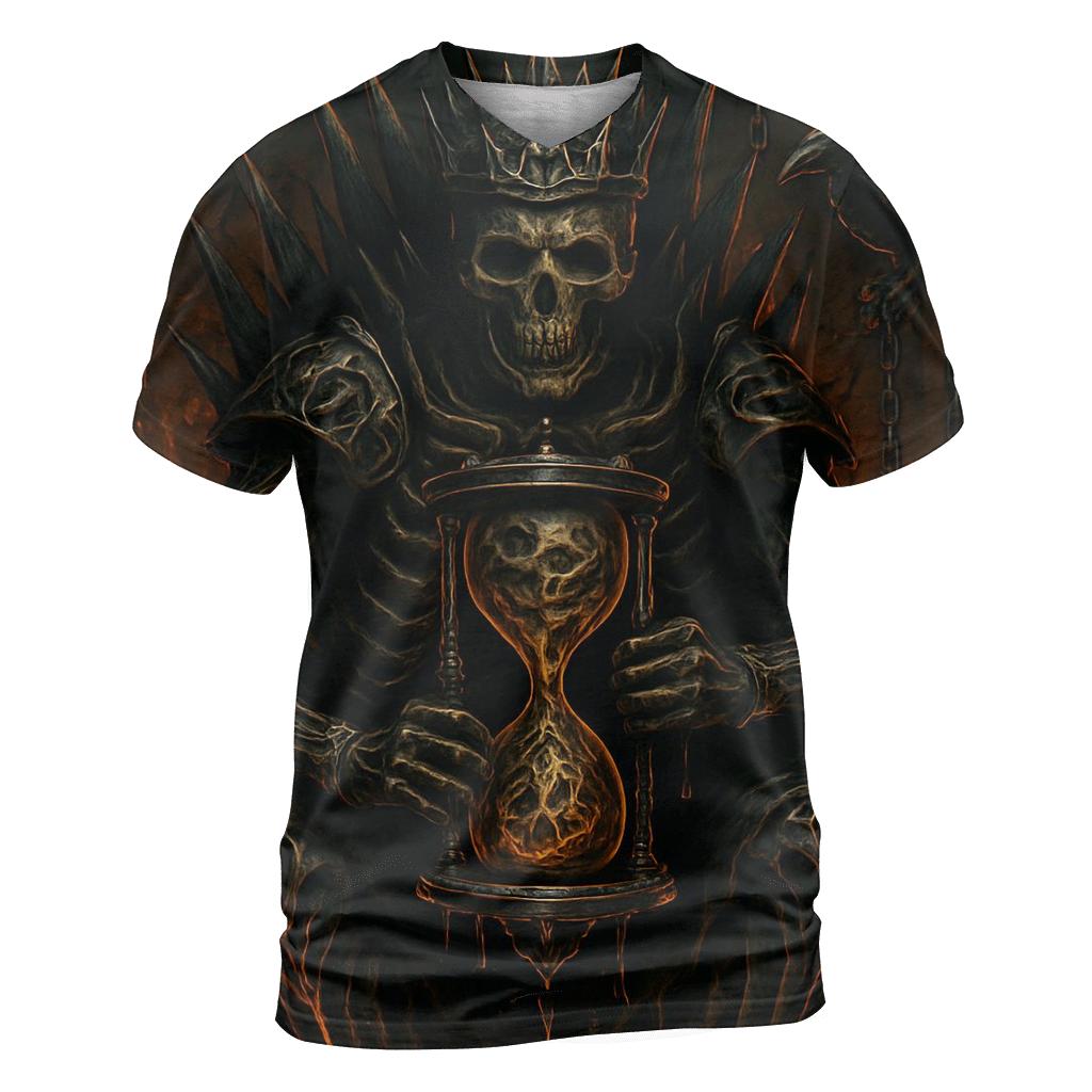The Hourglass Forge Of The Bone Monarch trendy printed shirt styles