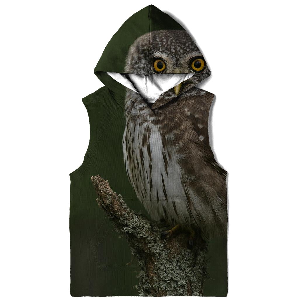 Moss Edge Watch Eurasian Pygmy Owl printed hoodies