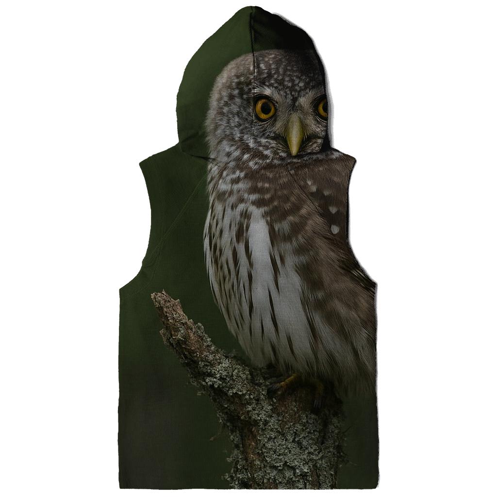 Moss Edge Watch Eurasian Pygmy Owl printed hoodies