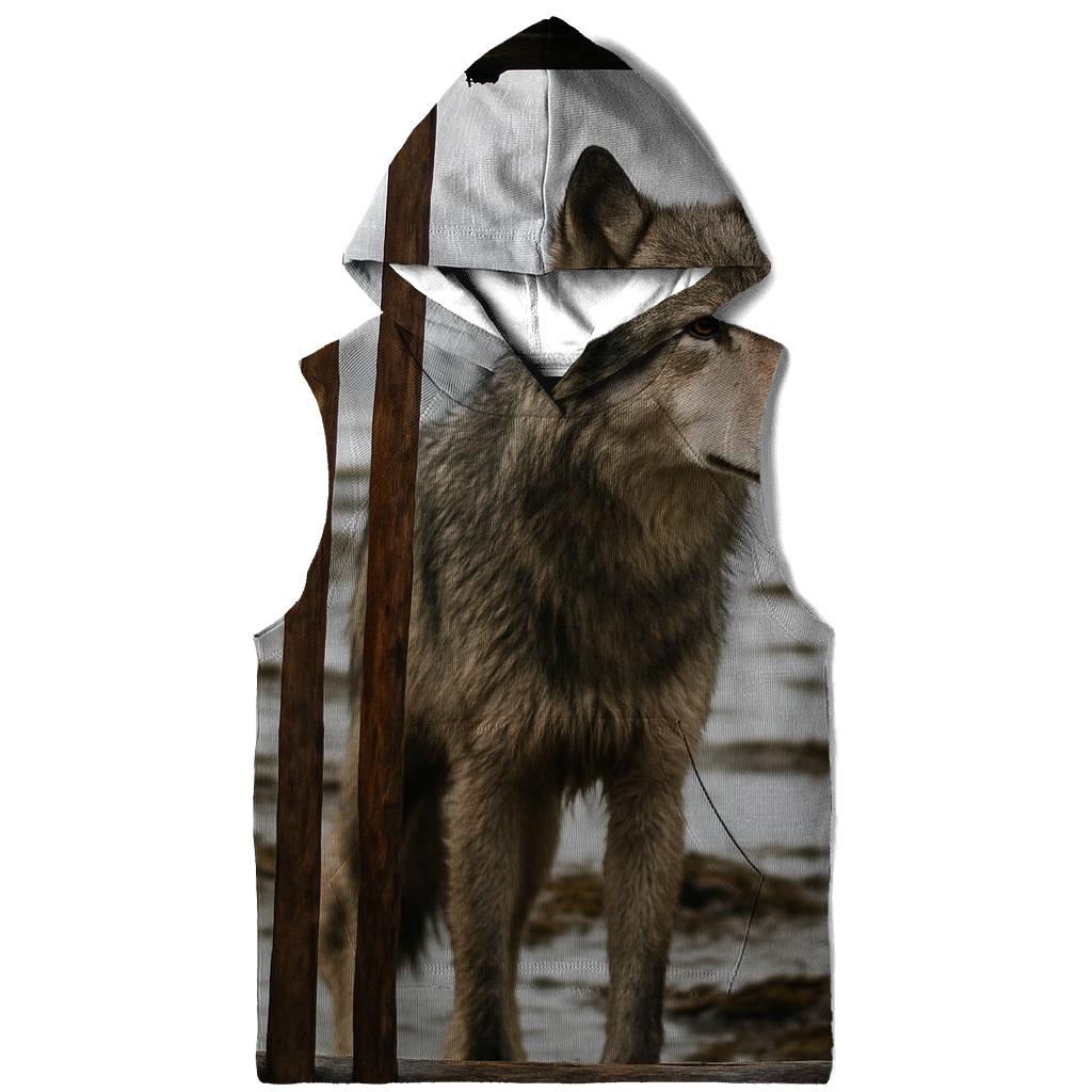 Coastal Wolf Listening In A Cedar Bark Weir hoodies fashion