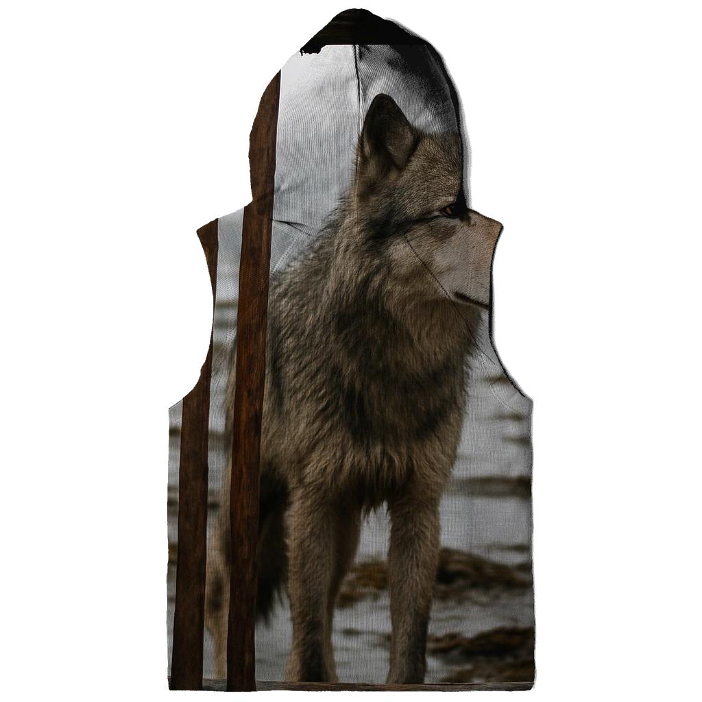 Coastal Wolf Listening In A Cedar Bark Weir hoodies fashion