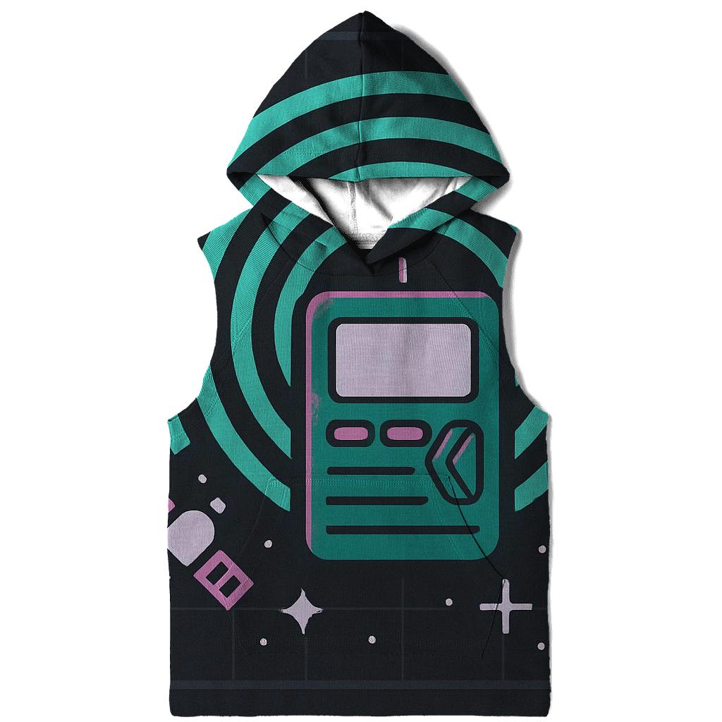 Cosmic Pager Signal Waves embroidered hoodies