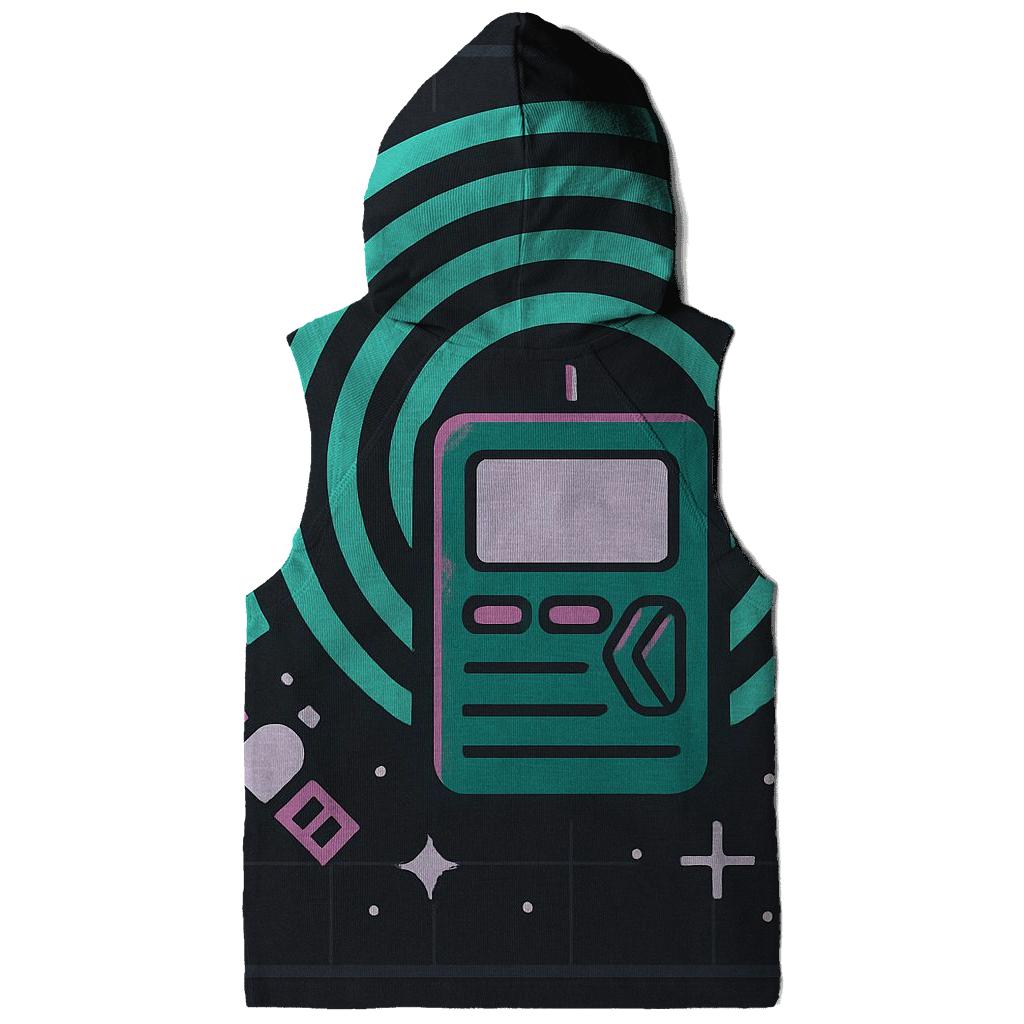Cosmic Pager Signal Waves embroidered hoodies