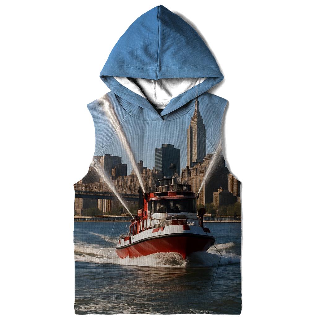 East River Fireboat Arcs Framing Midtown hoodie designs