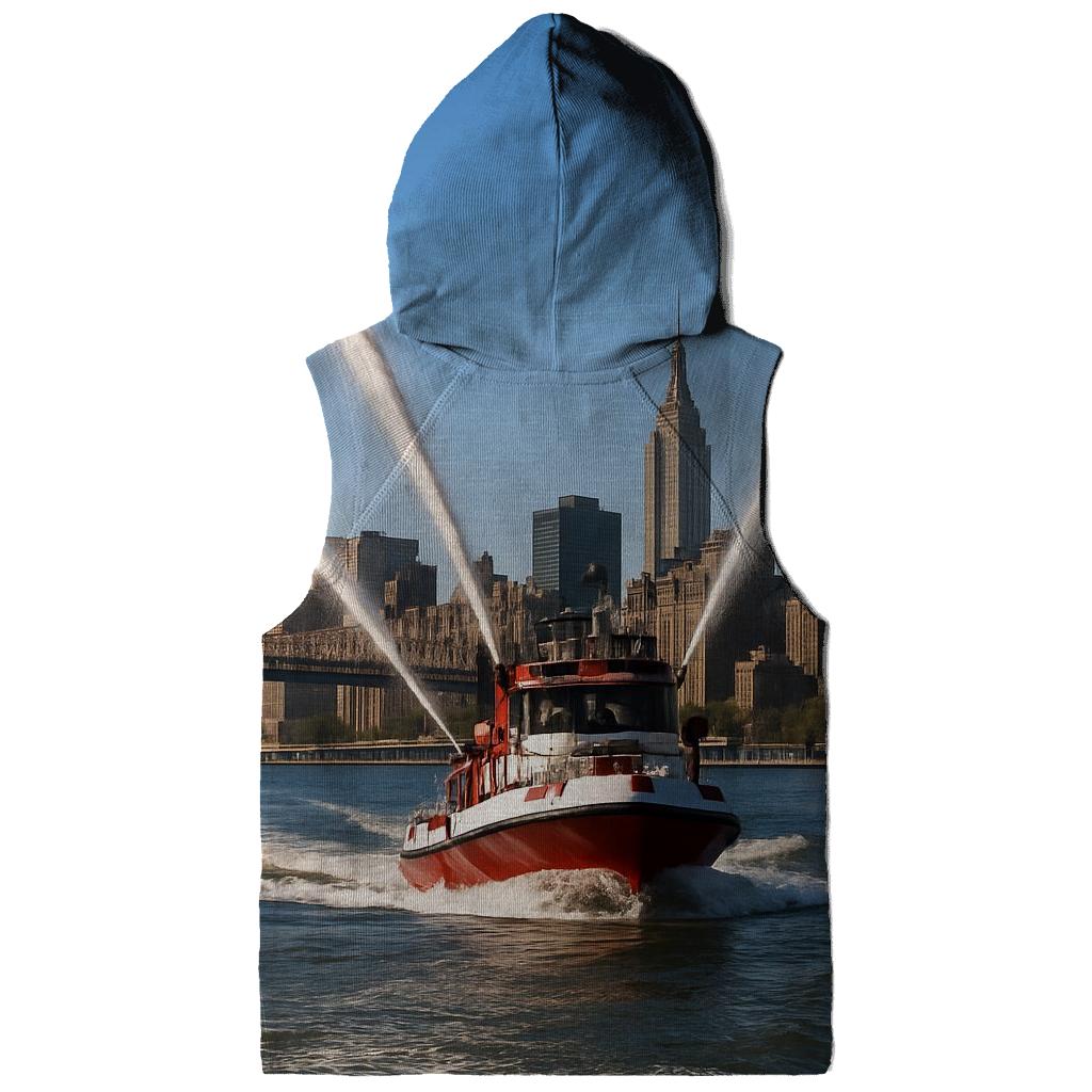 East River Fireboat Arcs Framing Midtown hoodie designs