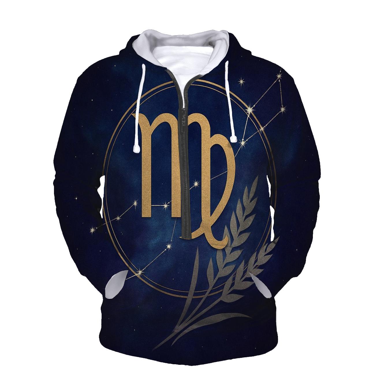 Virgo Sheaf Of Wheat Star Chart Emblem graphic hoodies
