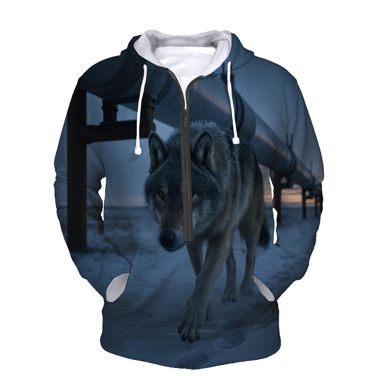 Wolf Under The Northern Pipeline Crossing hoodies fashion