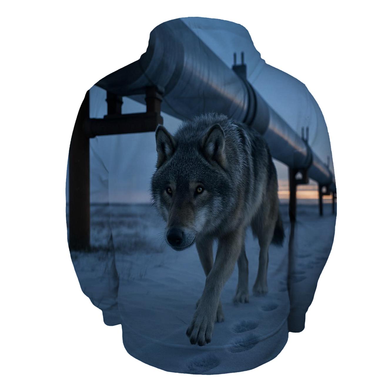 Wolf Under The Northern Pipeline Crossing hoodies fashion