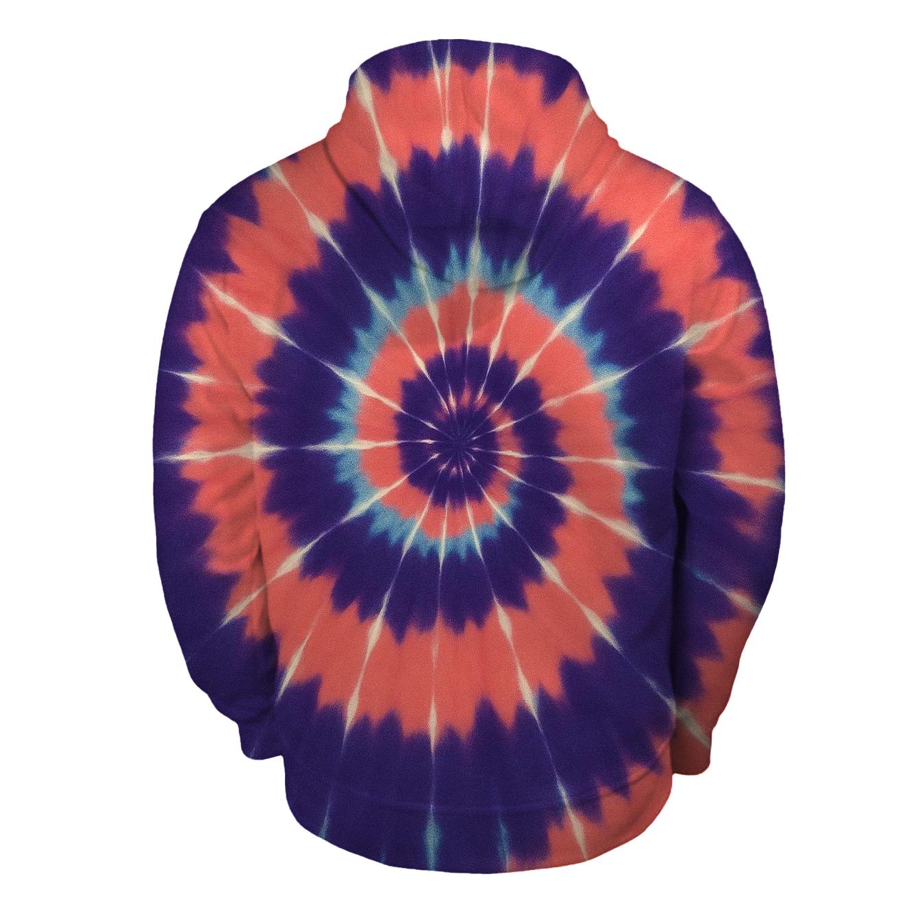 Nebula Spiral Over Dye Whirlpool printed hoodies