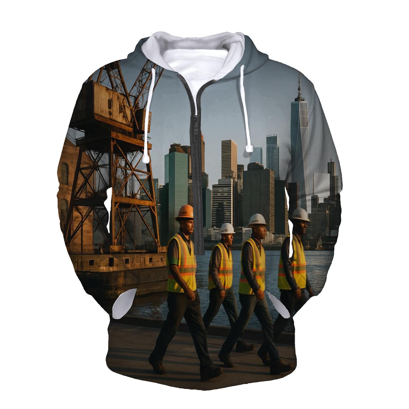 Brooklyn Navy Yard Dry Dock Skyline Shift Change embroidered hoodies