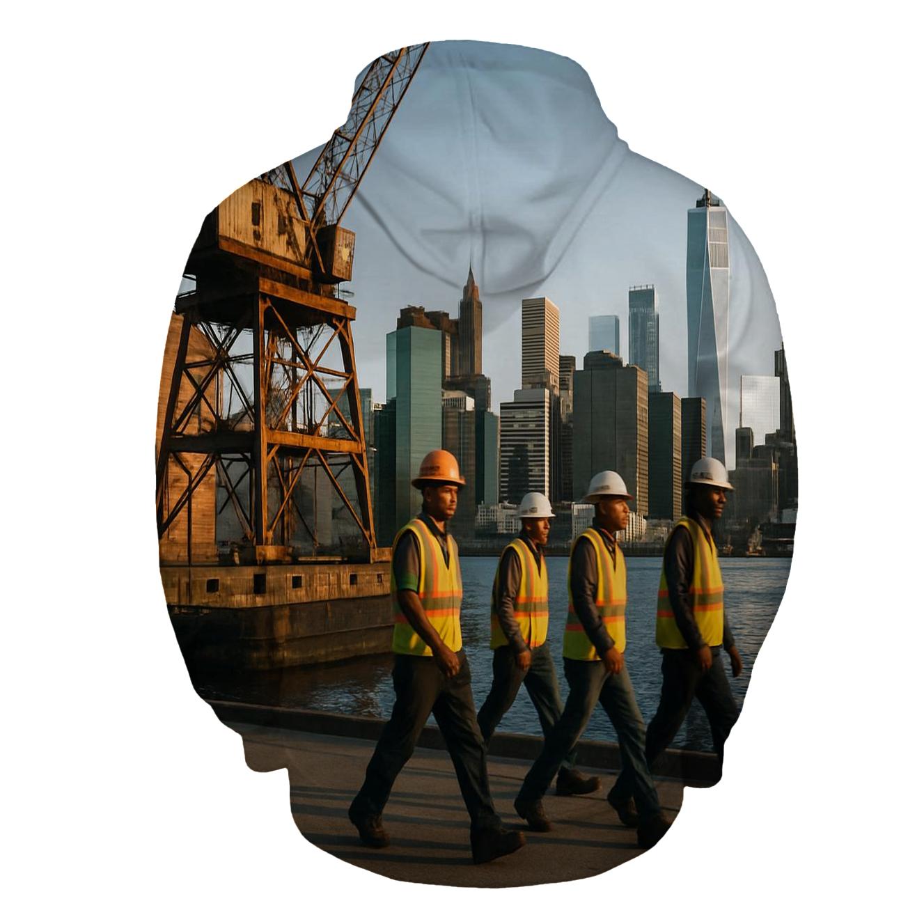 Brooklyn Navy Yard Dry Dock Skyline Shift Change embroidered hoodies