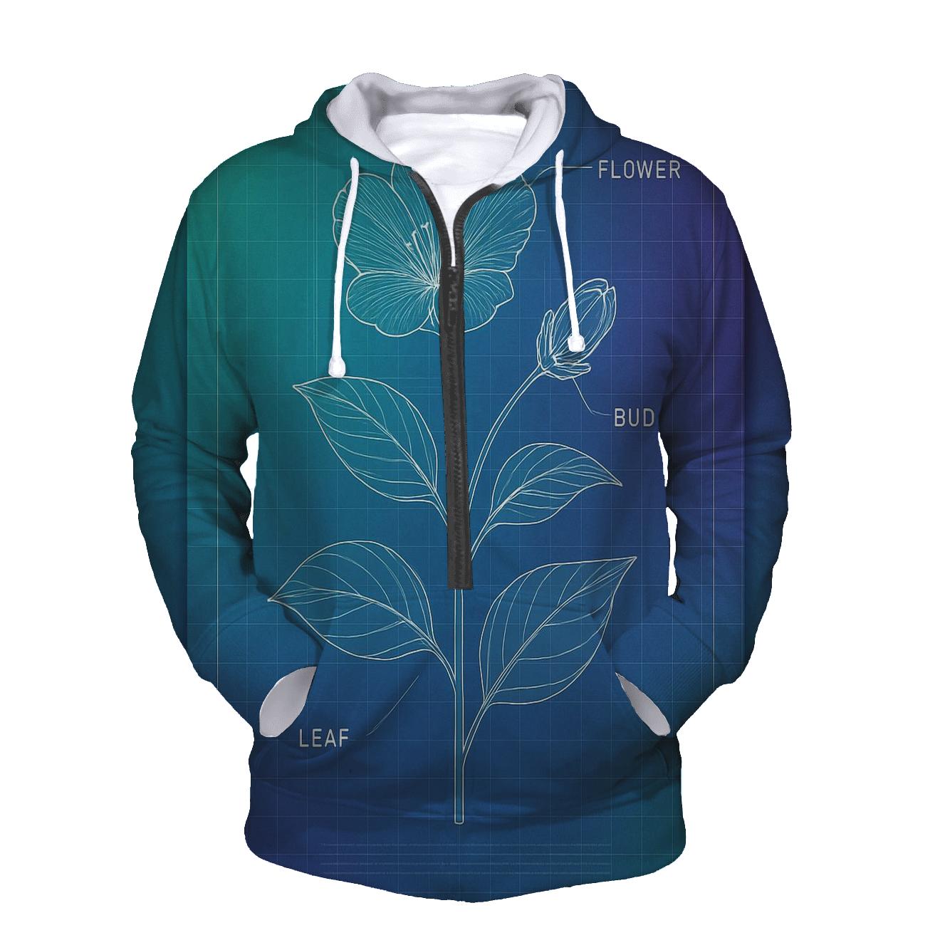 Aurora Blueprint Botanical premium hoodies