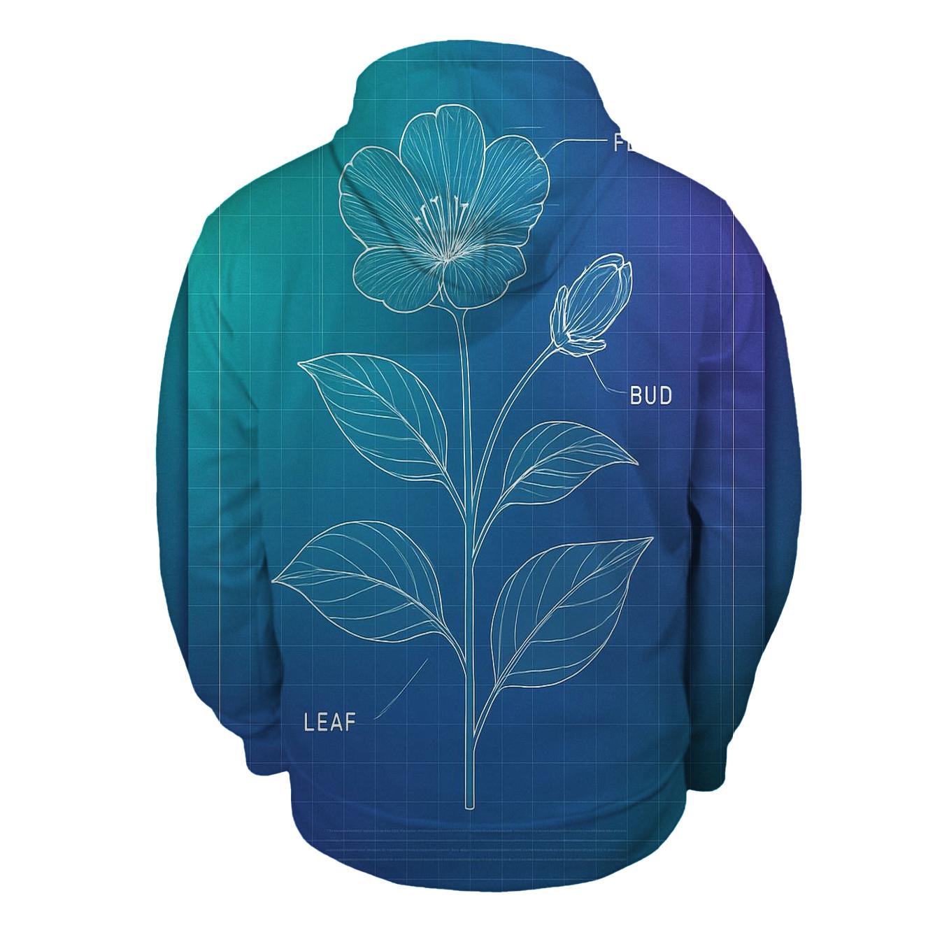 Aurora Blueprint Botanical premium hoodies