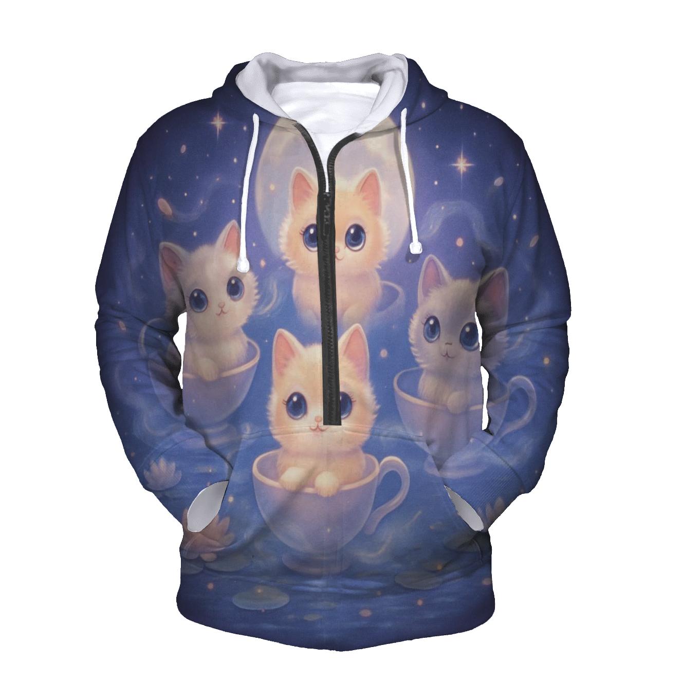Moonlit Teacup Kitten Carousel hoodie trends