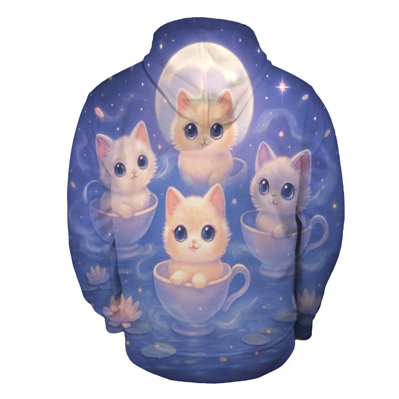 Moonlit Teacup Kitten Carousel hoodie trends