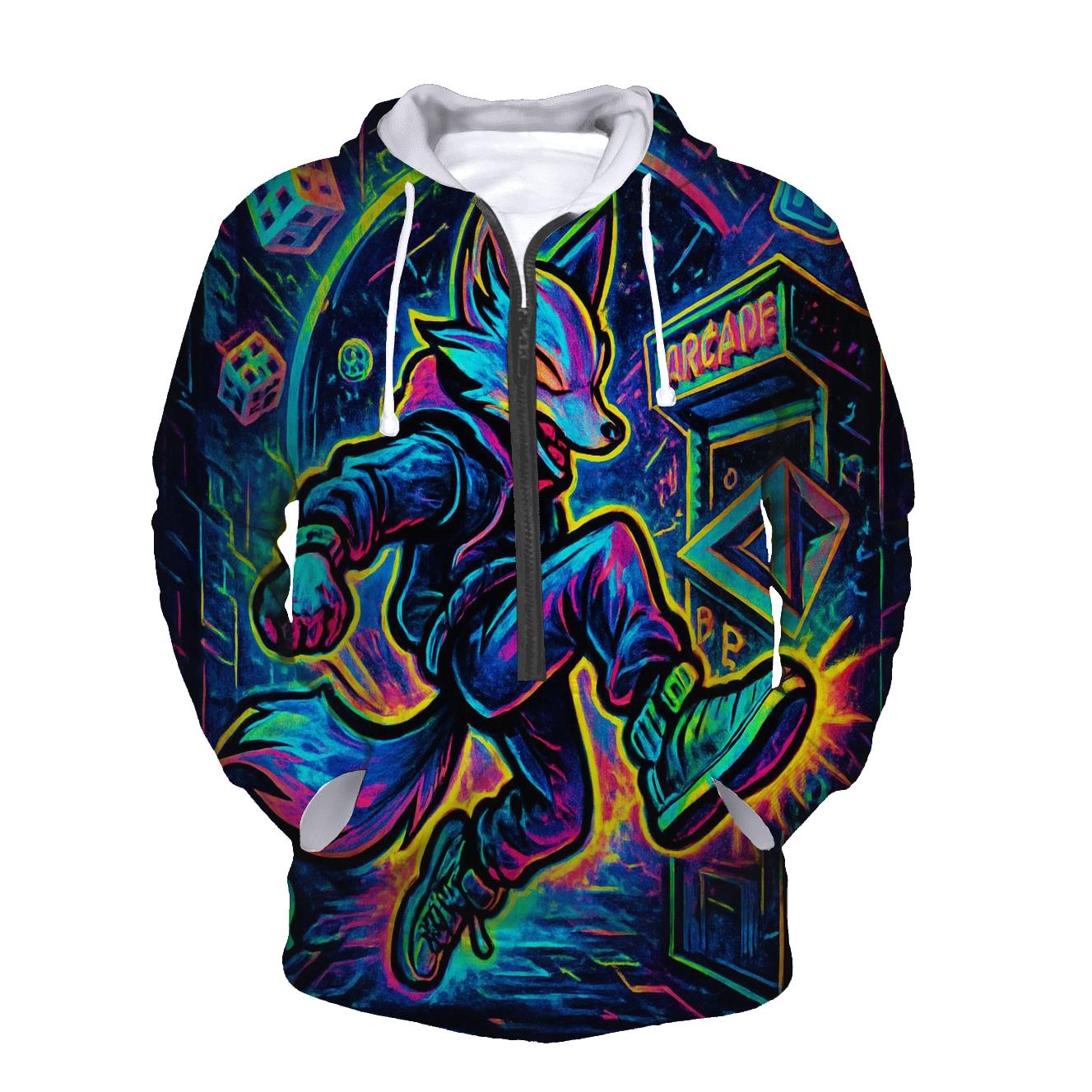 Pocket Dimension Arcade Fox printed hoodies