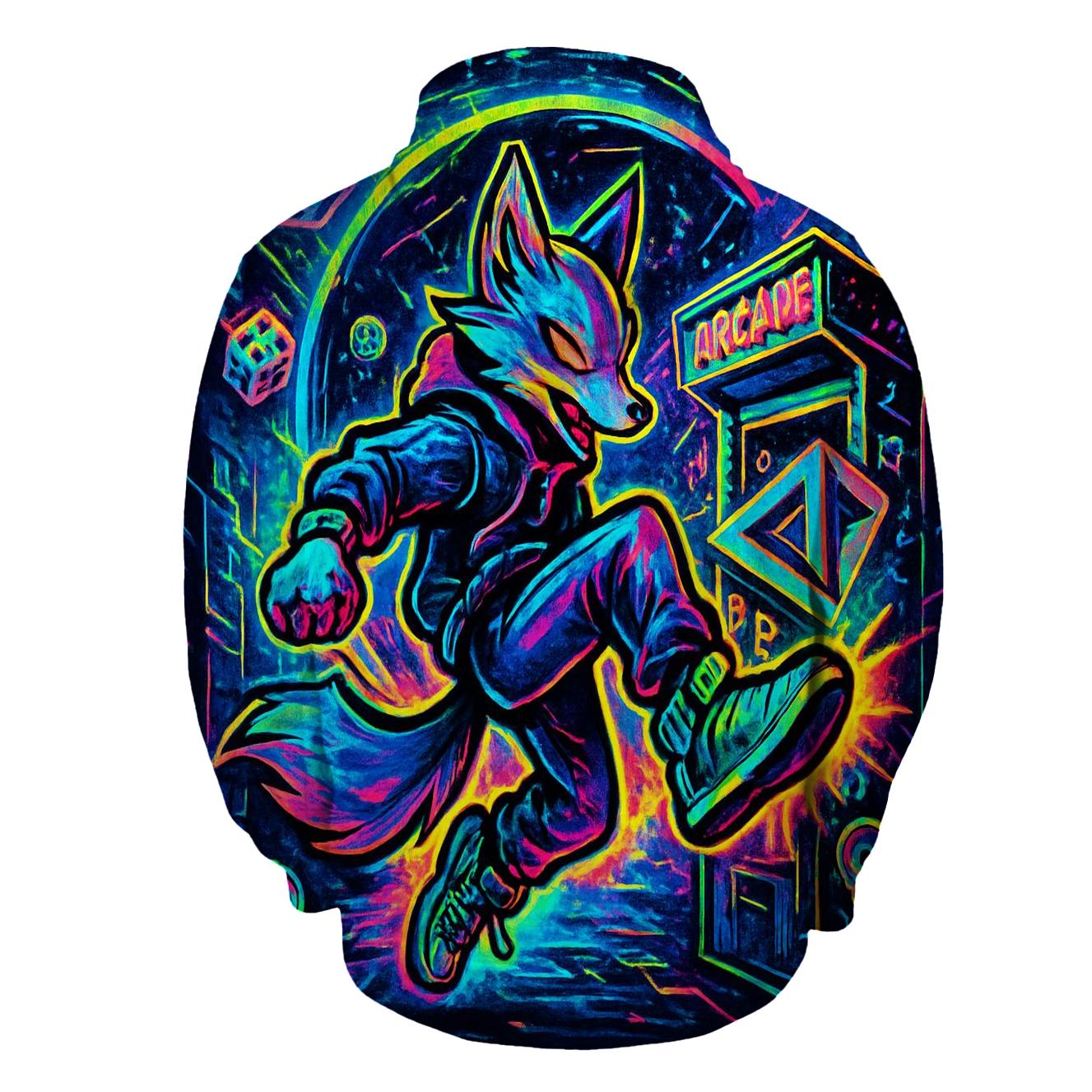 Pocket Dimension Arcade Fox printed hoodies