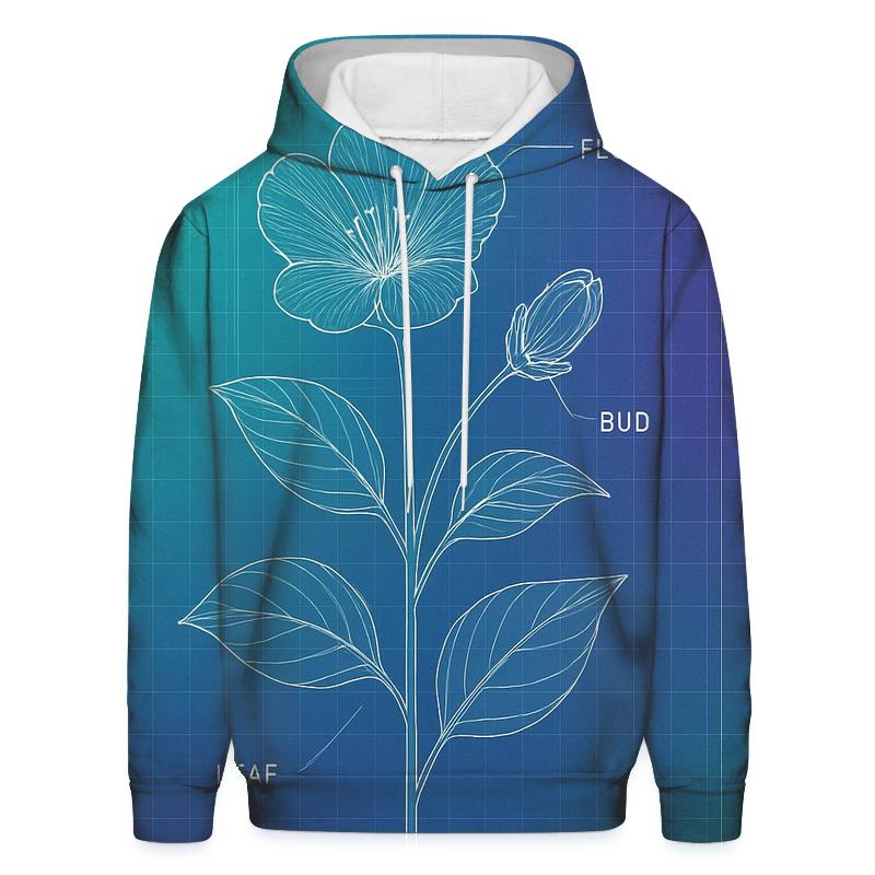 Aurora Blueprint Botanical heavyweight hoodies