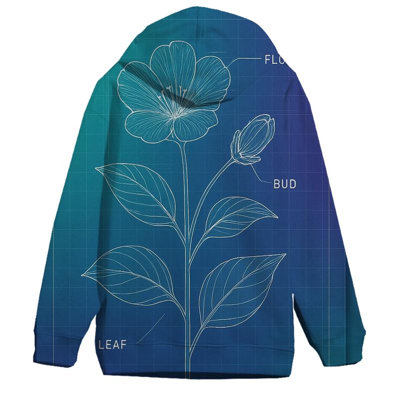 Aurora Blueprint Botanical heavyweight hoodies