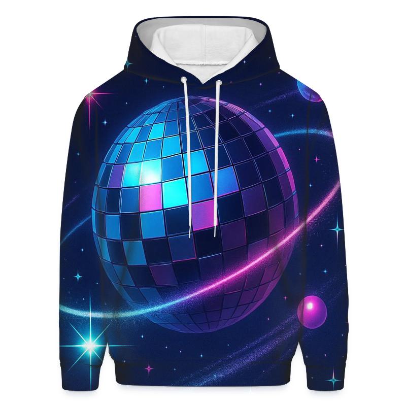 Midnight Disco Orbit printed hoodies