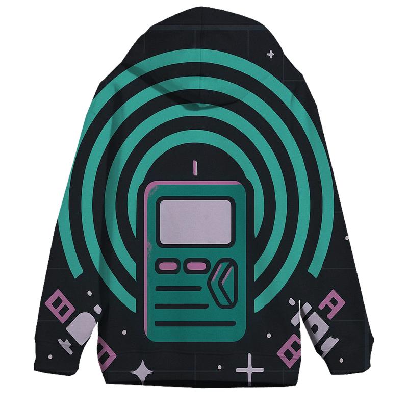Cosmic Pager Signal Waves designer hoodies